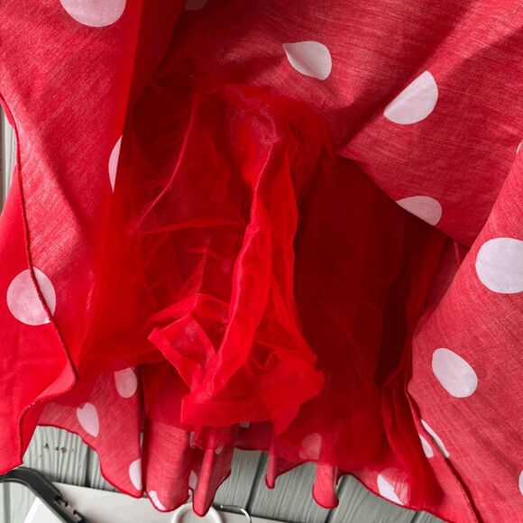 VTG 80s Disney Wear Minnie Mouse Adult Costume Dress M Polka Dot Made in USA - Picture 9 of 11